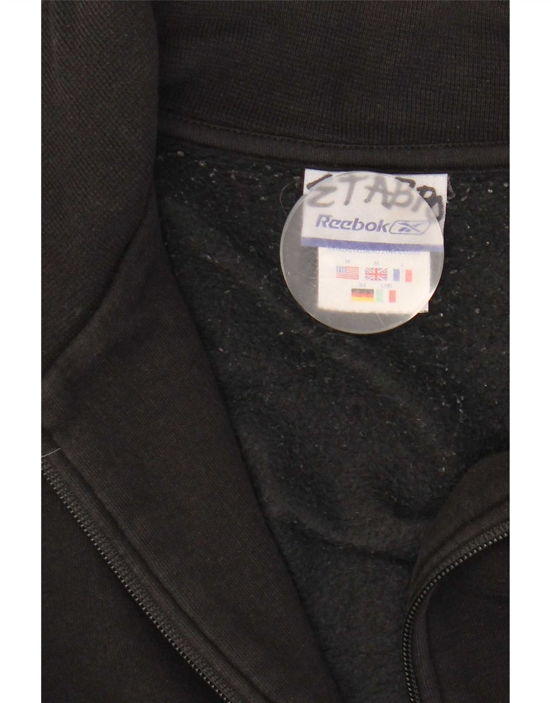 Reebok Herren-Trainingsanzug-Top-Jacke, mittelschwarz, Baumwolle