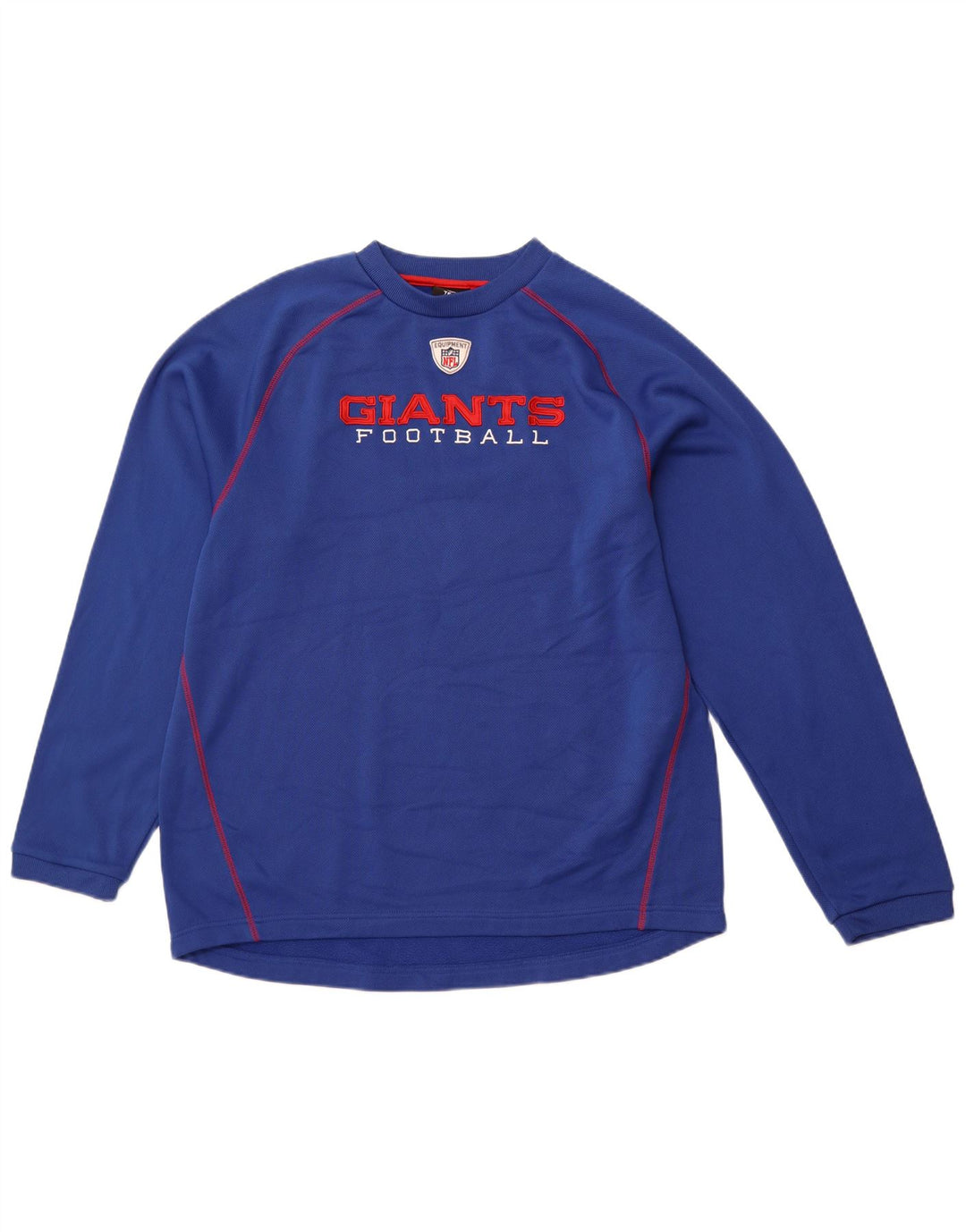 REEBOK Herren Giants Graphic Top Langarm Großes Blaues Polyester