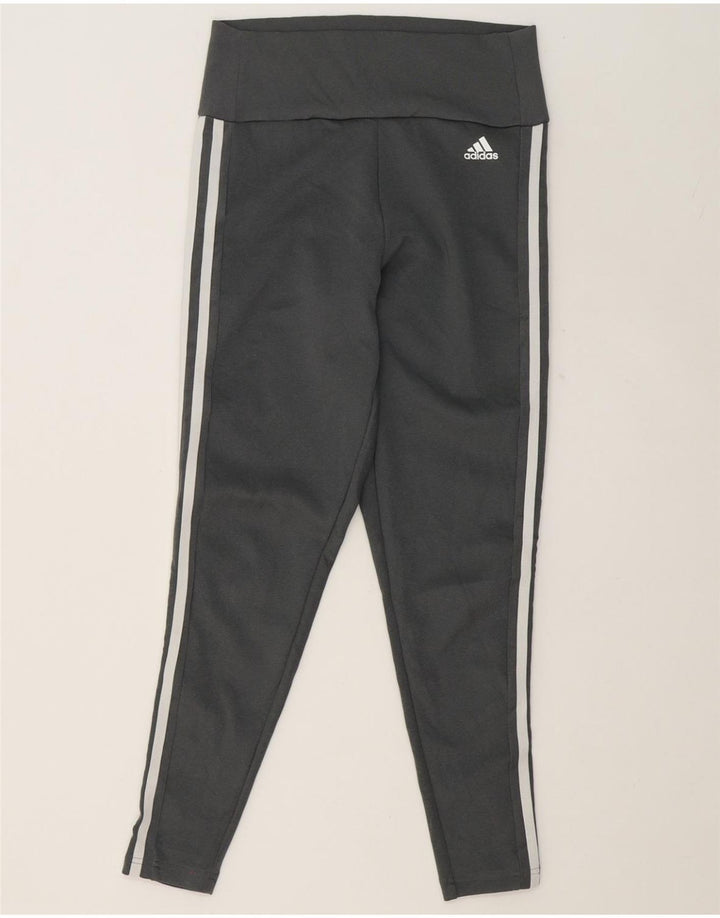 ADIDAS Womens Aeroready Crop Leggings UK 12/14 Medium Grey Vintage Adidas and Second-Hand Adidas from Messina Hembry 