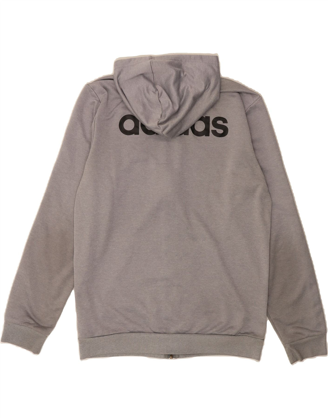 ADIDAS Mens Graphic Zip Hoodie Sweater Large Grey Polyester Vintage Adidas and Second-Hand Adidas from Messina Hembry 