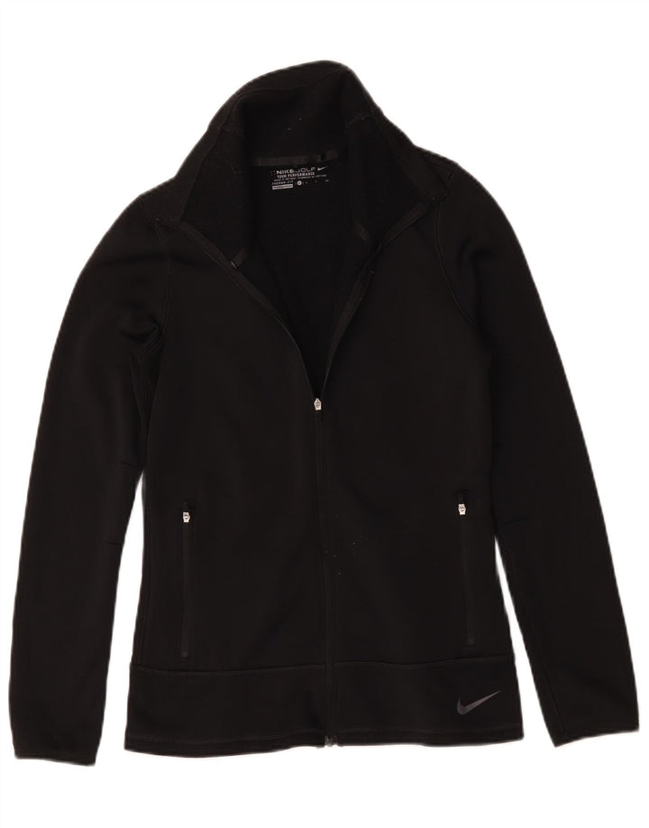 Nike Damen Therma-Fit Trainingsanzug Top Jacke UK 10 Small Schwarz Polyester