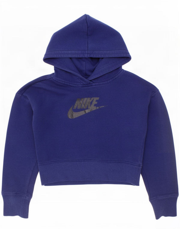 Nike Graphic Hoodie-Pullover für Mädchen, 8–9 Jahre, Größe S, Marineblau, Baumwolle