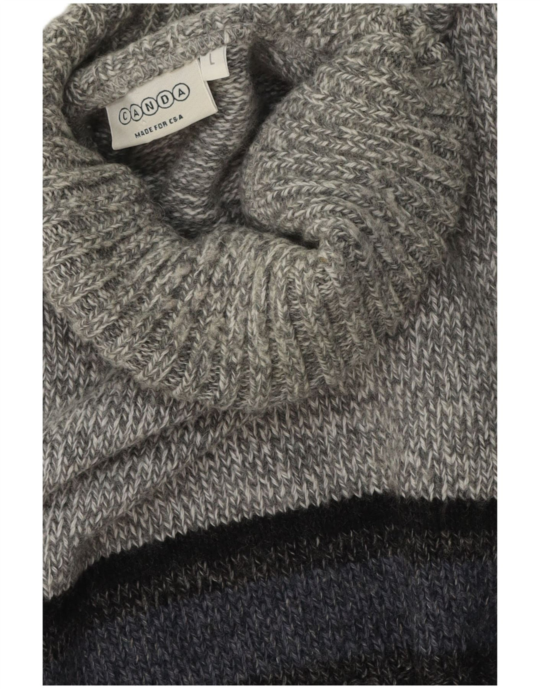 C&A Herren Canda Rollkragenpullover, Größe L, Grau, Farbblock