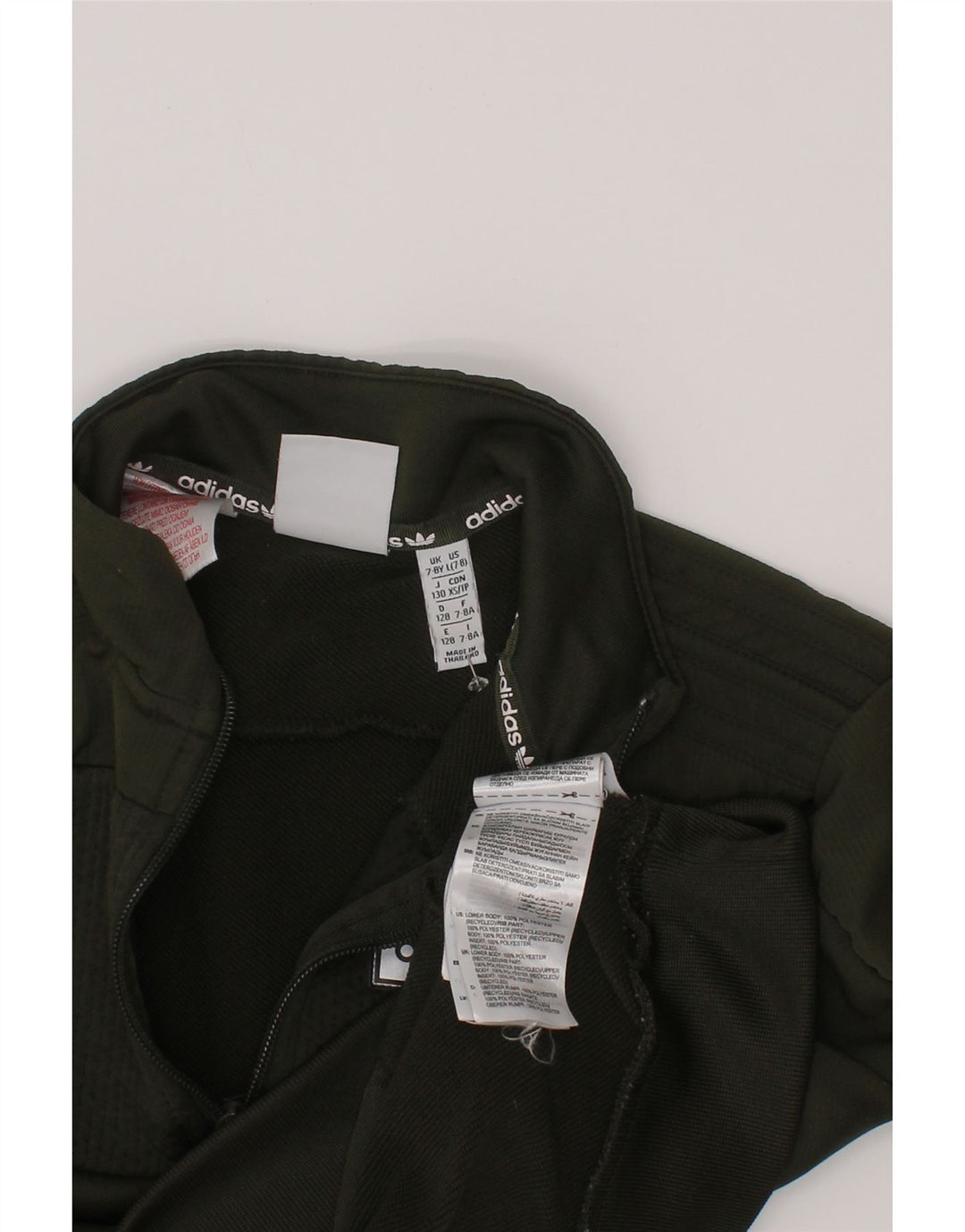 Adidas Jungen Grafik-Sweatshirt mit Reißverschluss am Hals, 7–8 Jahre, grünes Polyester