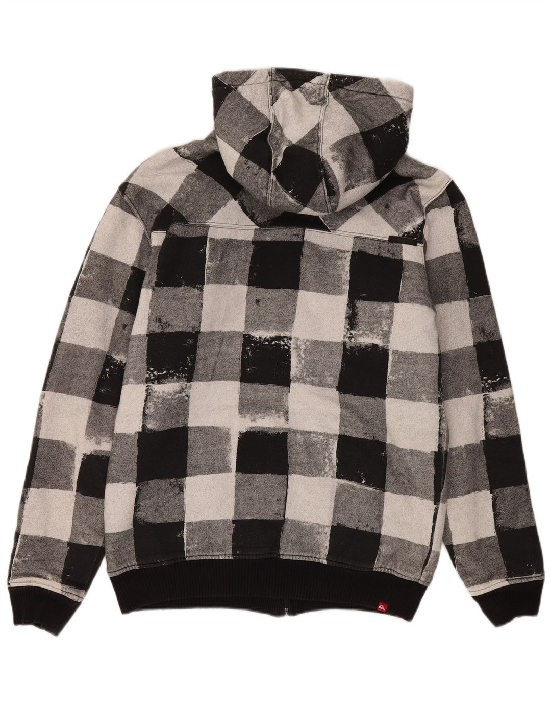 Quiksilver Herren-Kapuzenpullover mit Reißverschluss, mittelschwarz, Gingham-Baumwolle