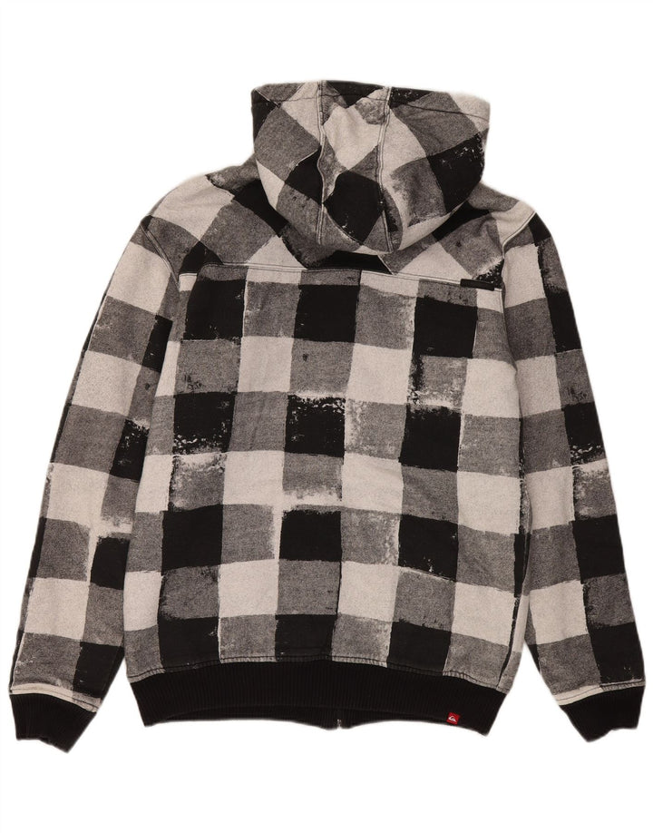 Quiksilver Herren-Kapuzenpullover mit Reißverschluss, mittelschwarz, Gingham-Baumwolle