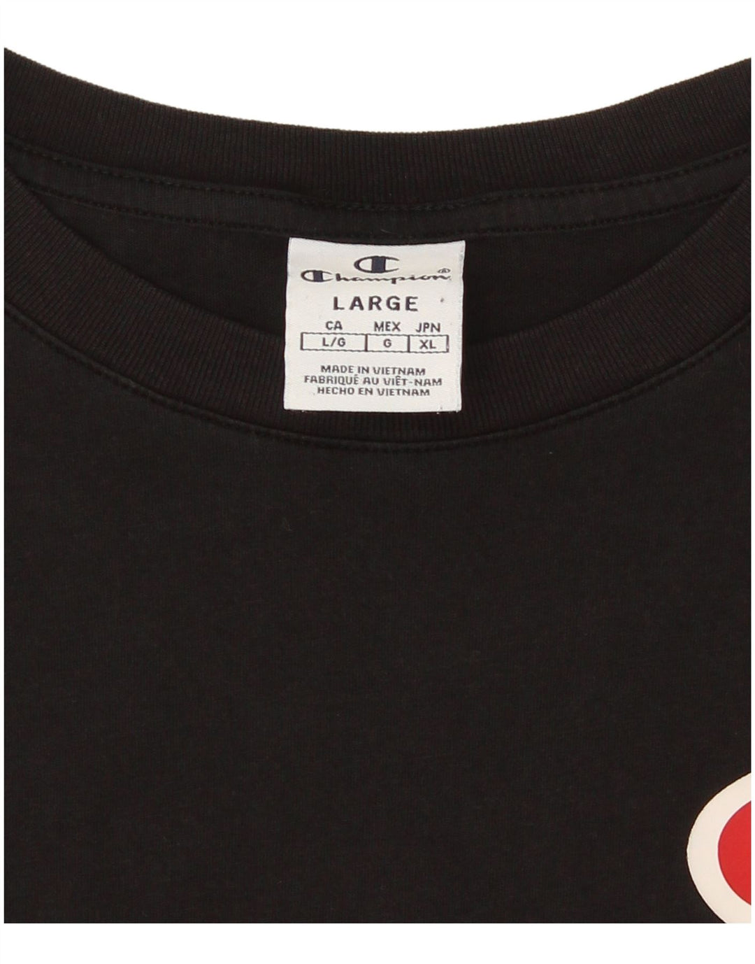 Champion Damen Übergroßes Grafik-T-Shirt-Oberteil UK 16 Large Schwarz