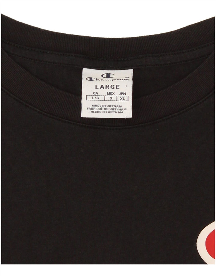 Champion Damen Übergroßes Grafik-T-Shirt-Oberteil UK 16 Large Schwarz