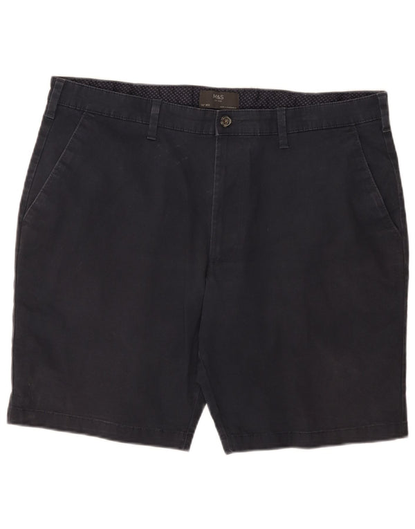 Marks & Spencer Herren Chinoshorts W38 XL Marineblau Baumwolle