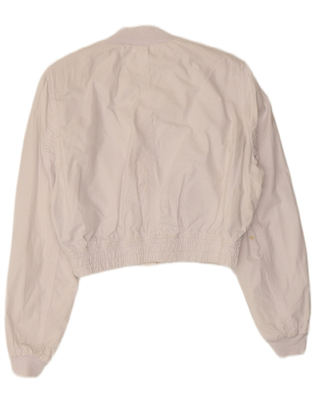 Zara Damen Übergroße Bomberjacke UK 10 Small Weiße Baumwolle