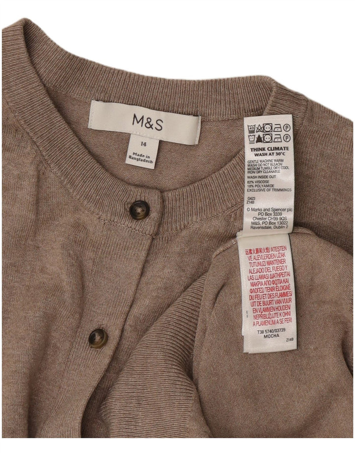 Marks & Spencer Damen Strickjacke Pullover UK 14 Mittelgraue Viskose