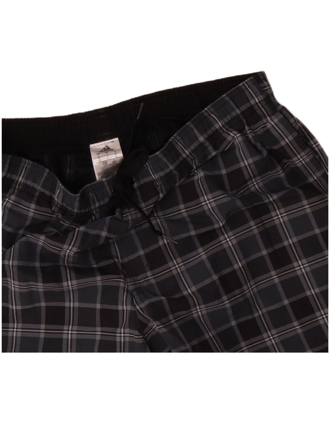 Adidas Herren-Badeshorts, groß, schwarz, kariert, Polyester