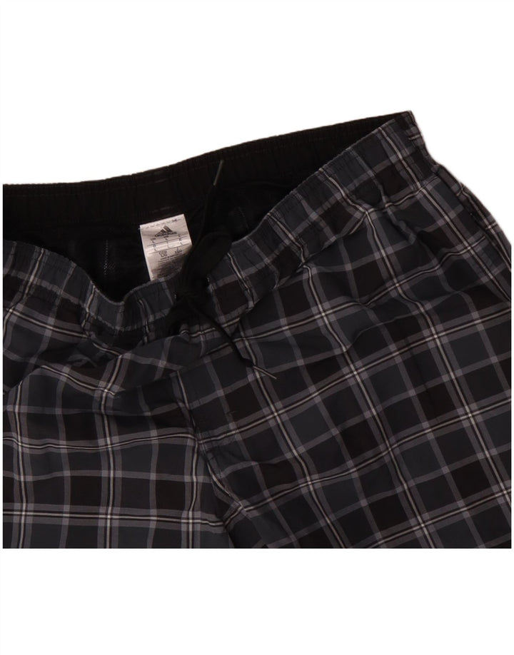 Adidas Herren-Badeshorts, groß, schwarz, kariert, Polyester