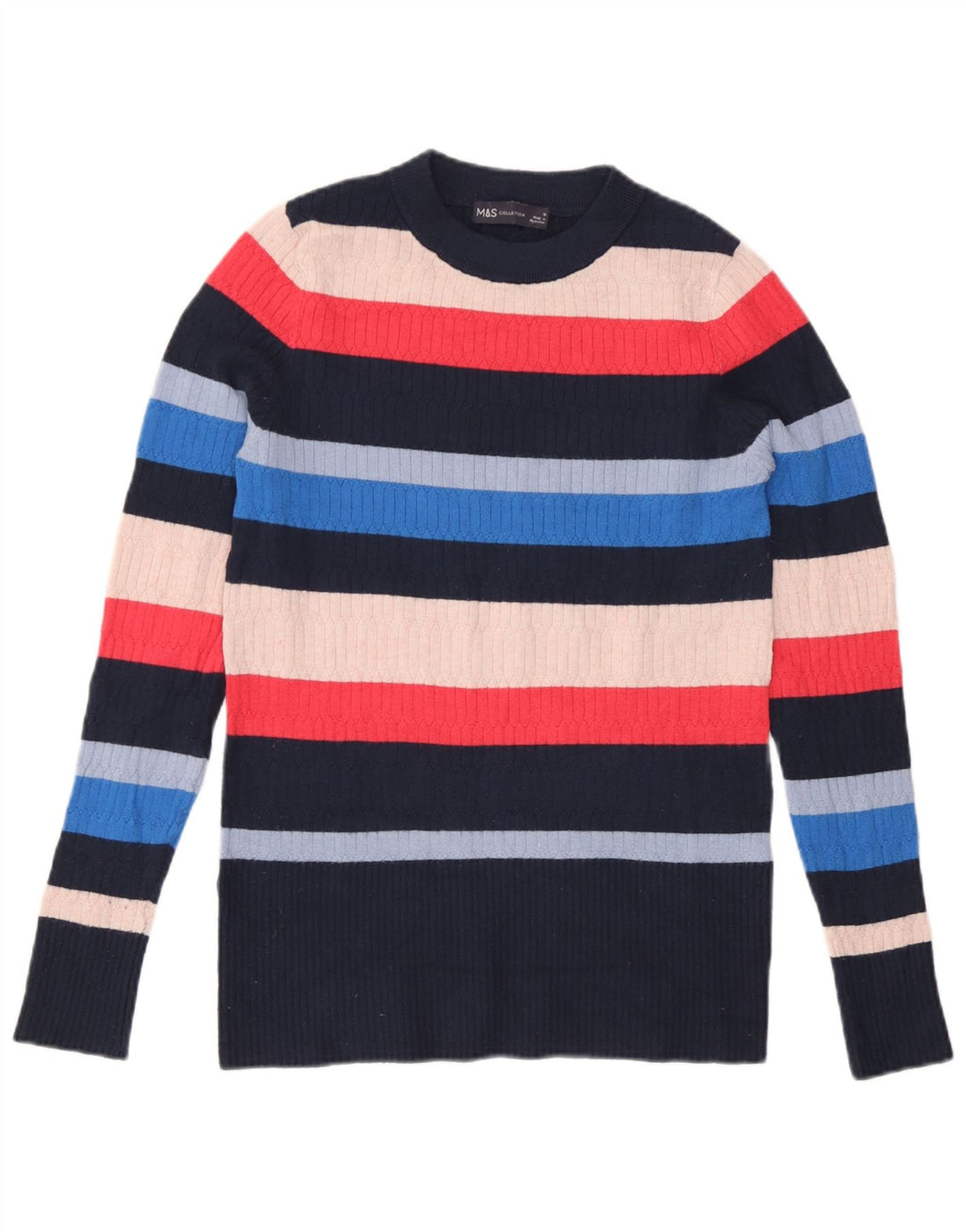 Marks & Spencer Damen-Pullover mit Rundhalsausschnitt, Gr. 10, Größe S, mehrfarbig