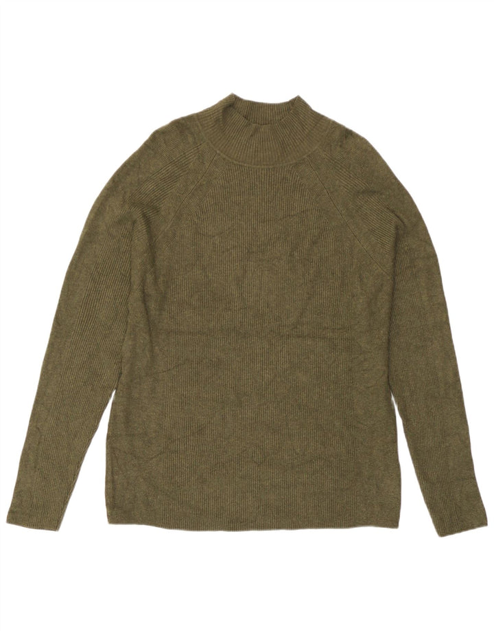 Marks & Spencer Damen-Pullover mit Rollkragen, Gr. 40, Khaki, Viskose