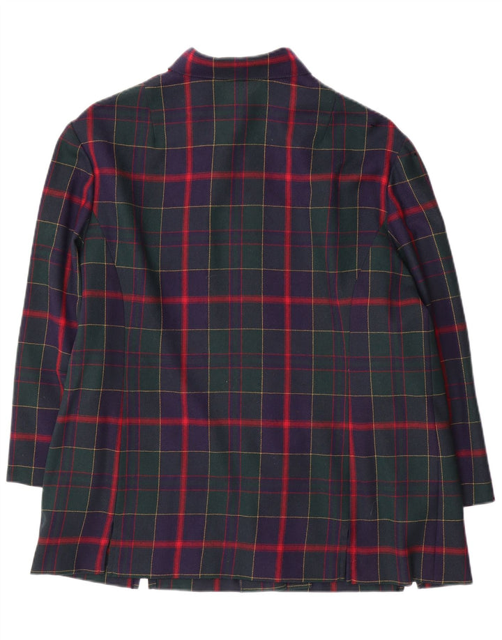 MARKWALD Damen-Blazer mit 3/4-Ärmeln und 7 Knöpfen, UK 18, XL, Marineblau kariert