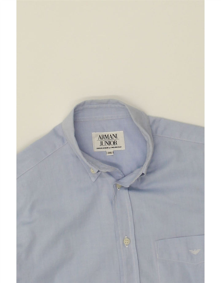 ARMANI JUNIOR Boys Shirt 15-16 Years Blue Cotton Vintage Armani Junior and Second-Hand Armani Junior from Messina Hembry 