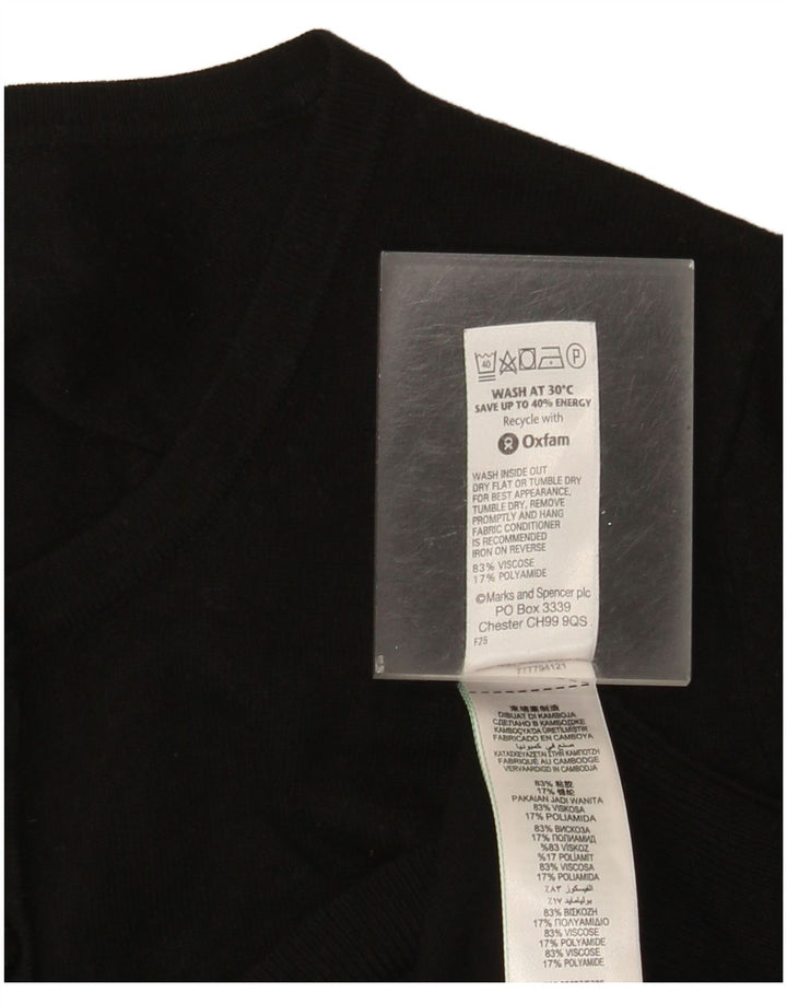 Marks & Spencer Damen-Cardigan-Pullover UK 16 Große schwarze Viskose