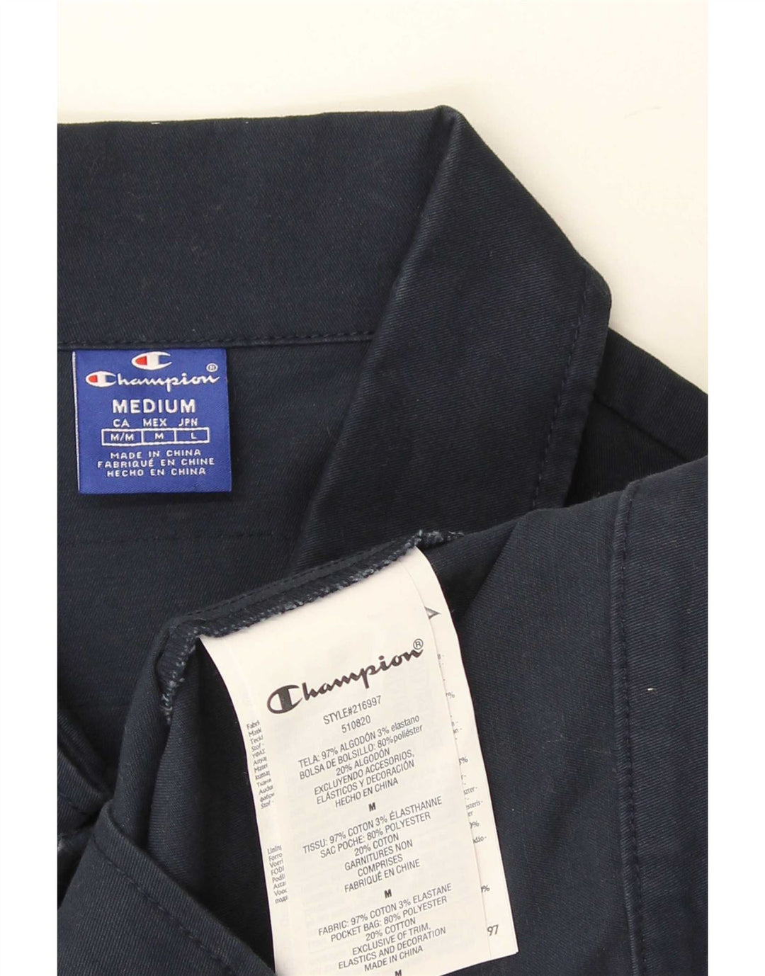 Champion Herren Bomberjacke UK 38 Medium Marineblau Baumwolle