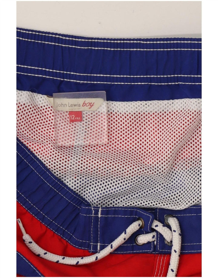 John Lewis Badeshorts für Jungen, 11–12 Jahre, rot gestreift