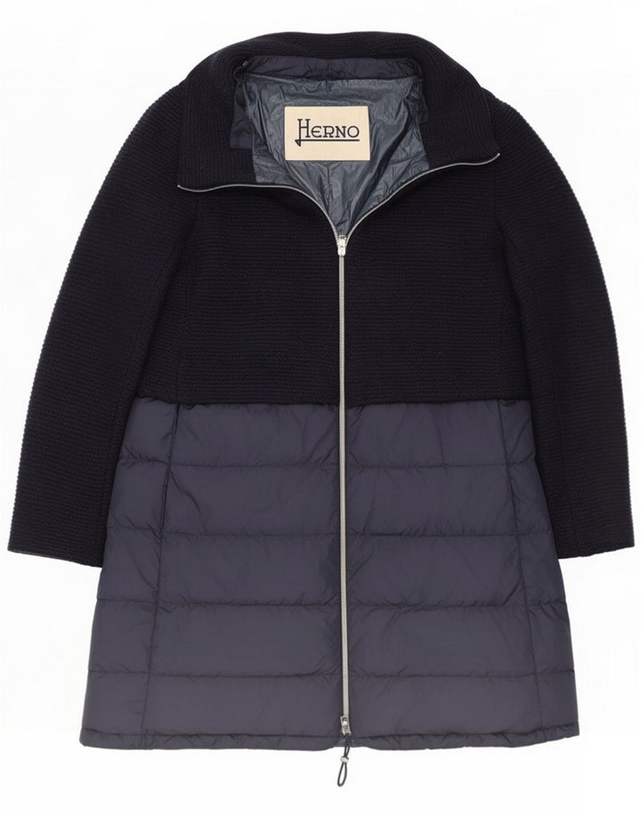 Herno Wattierter Damenmantel UK 16 Large Blue Colourblock