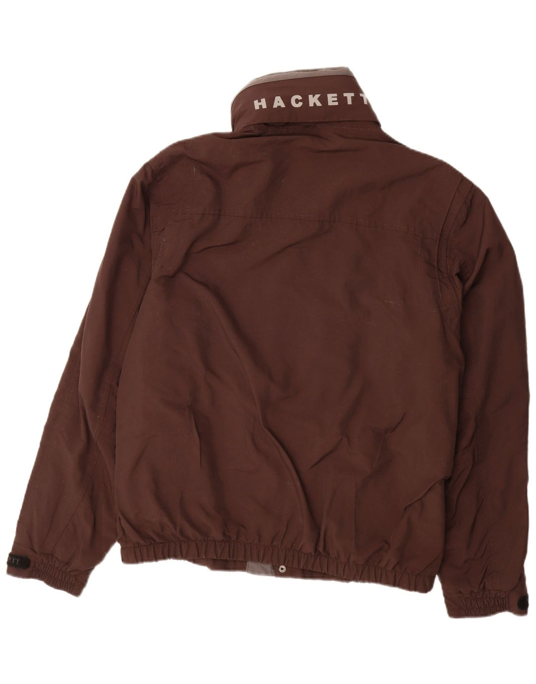 HACKETT Herren-Windbreakerjacke mit grafischer Kapuze, UK 42 XL, braunes Nylon