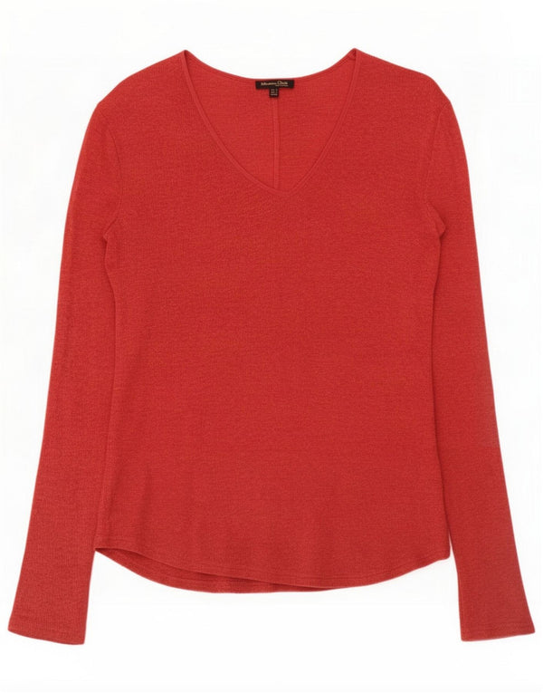 Massimo Dutti Womens Top Long Sleeve UK 10 Small Red