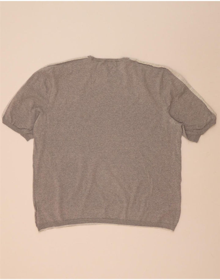 Marks & Spencer Herren-Pullover mit Rundhalsausschnitt, 3XL, Grau, Farbblock