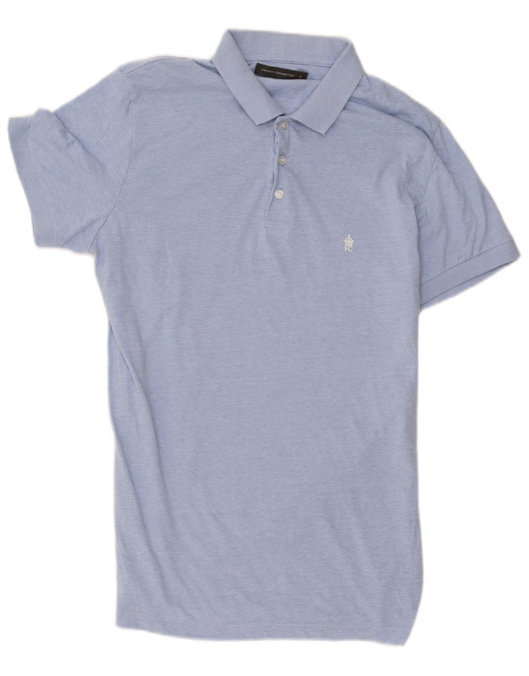 French Connection Herren-Poloshirt XL, blaue Baumwolle
