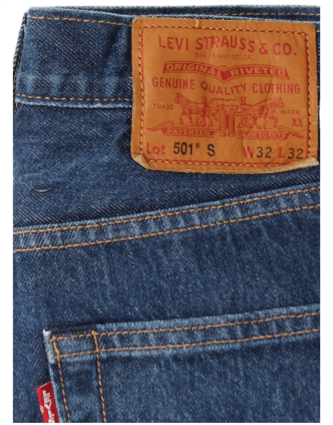 LEVI'S Herren 501 Straight Jeans W32 L29 Blaue Baumwolle