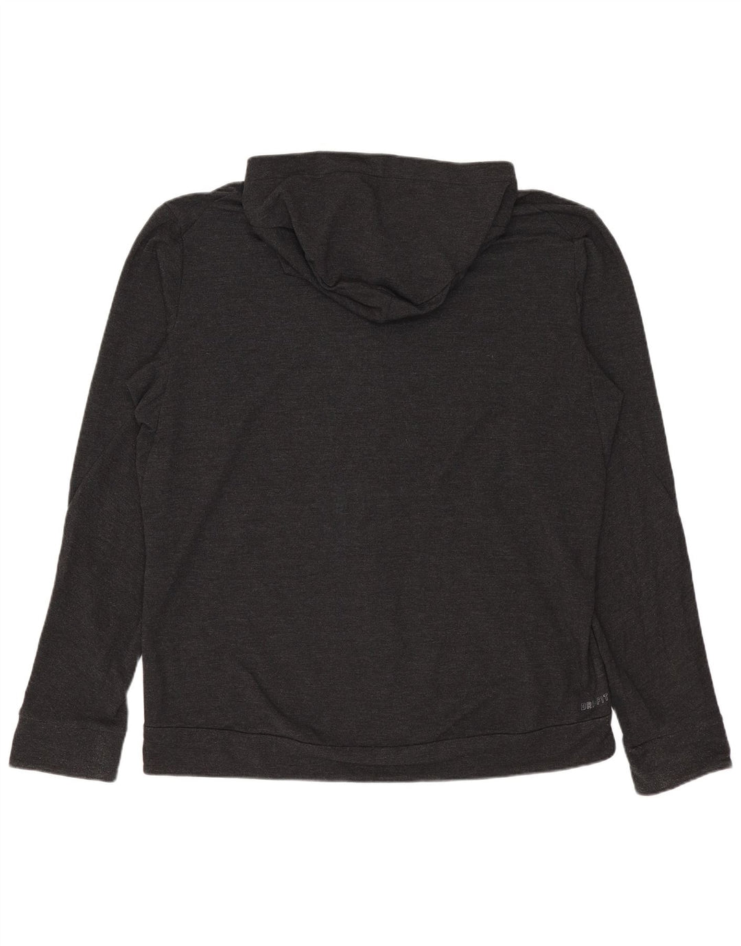 Nike Herren-Dri-Fit-Kapuzenpullover mit Reißverschluss, groß, graues Rayon