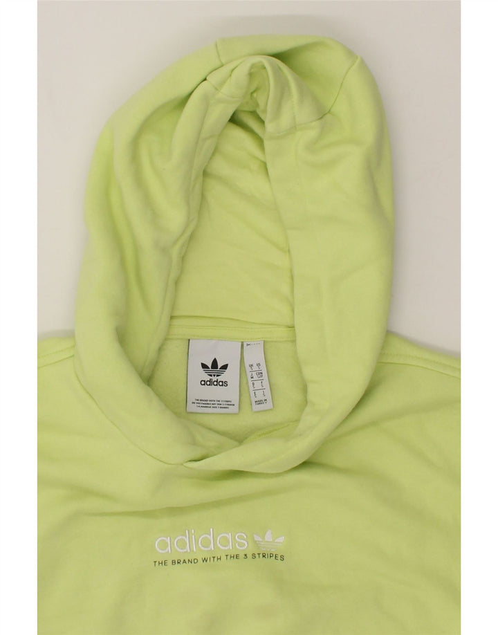 ADIDAS Mens Hoodie Jumper Small Green Cotton Vintage Adidas and Second-Hand Adidas from Messina Hembry 