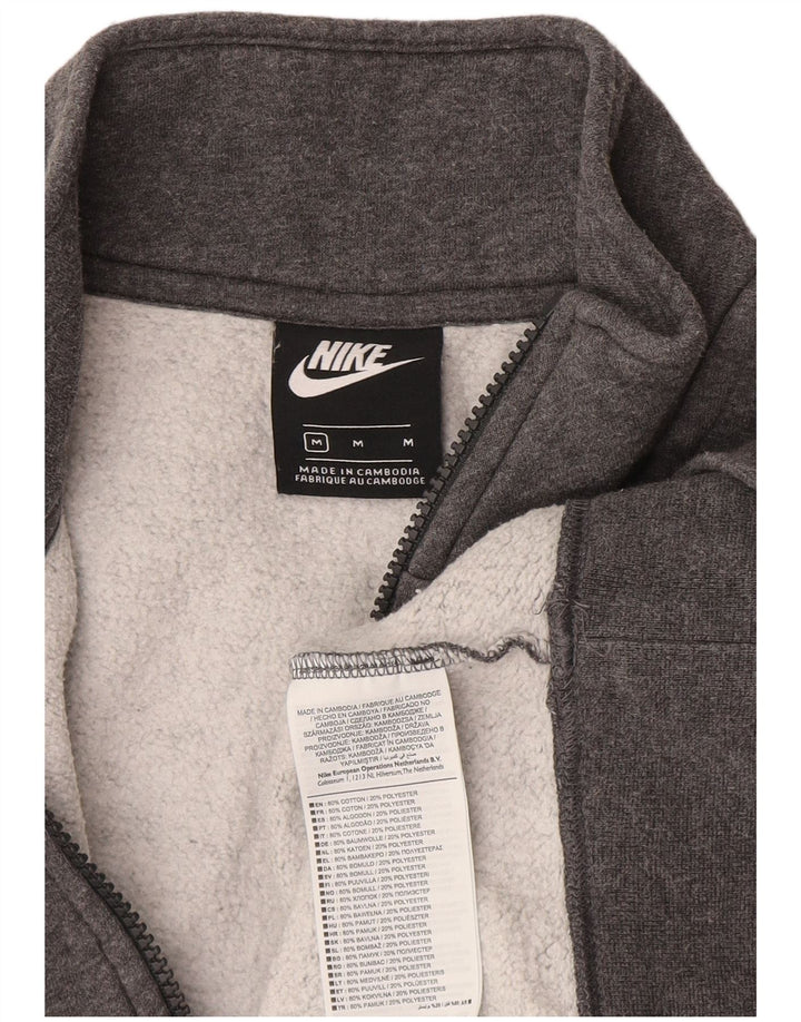 Nike Herren-Sweatshirt mit Reißverschluss am Hals, mittelgrau gefleckte Baumwolle