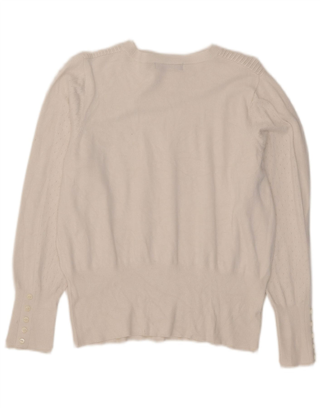 Marks & Spencer Damen-Pullover mit Rundhalsausschnitt, Gr. 14, Mittel, gebrochenes Weiß