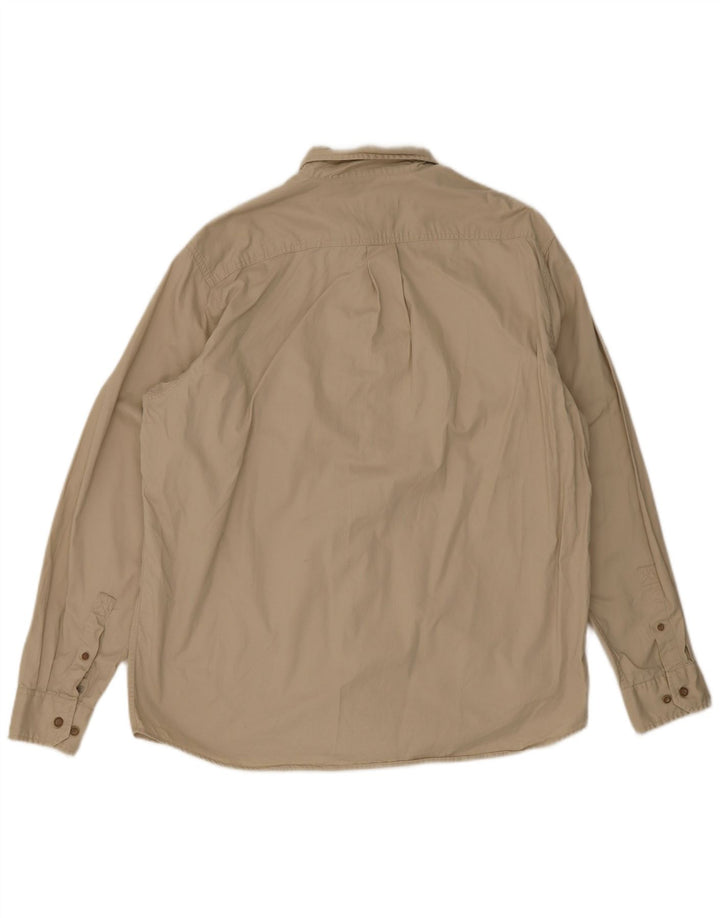 Eddie Bauer Herrenhemd Große Beige Baumwolle
