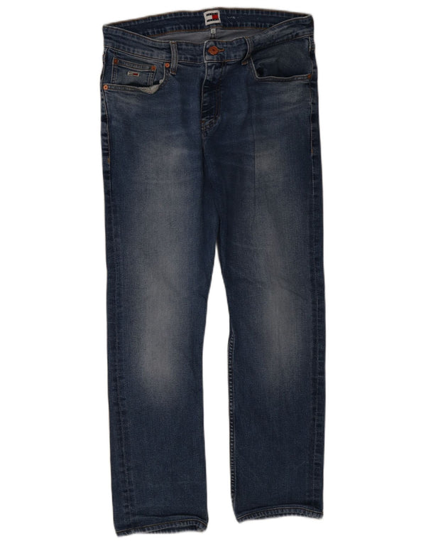Tommy Hilfiger Herren Straight Jeans W32 L27 Blaue Baumwolle