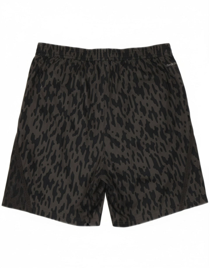 ADIDAS Boys Climalite Sport Shorts 13-14 Years  Grey Camouflage Polyester