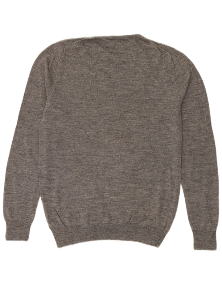 Reiss Herren-Pullover mit Rundhalsausschnitt, Mittelgrau meliert
