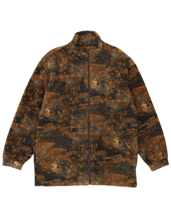 Vintage Herren Fleecejacke UK 40 Großes mehrfarbig meliertes Polyester