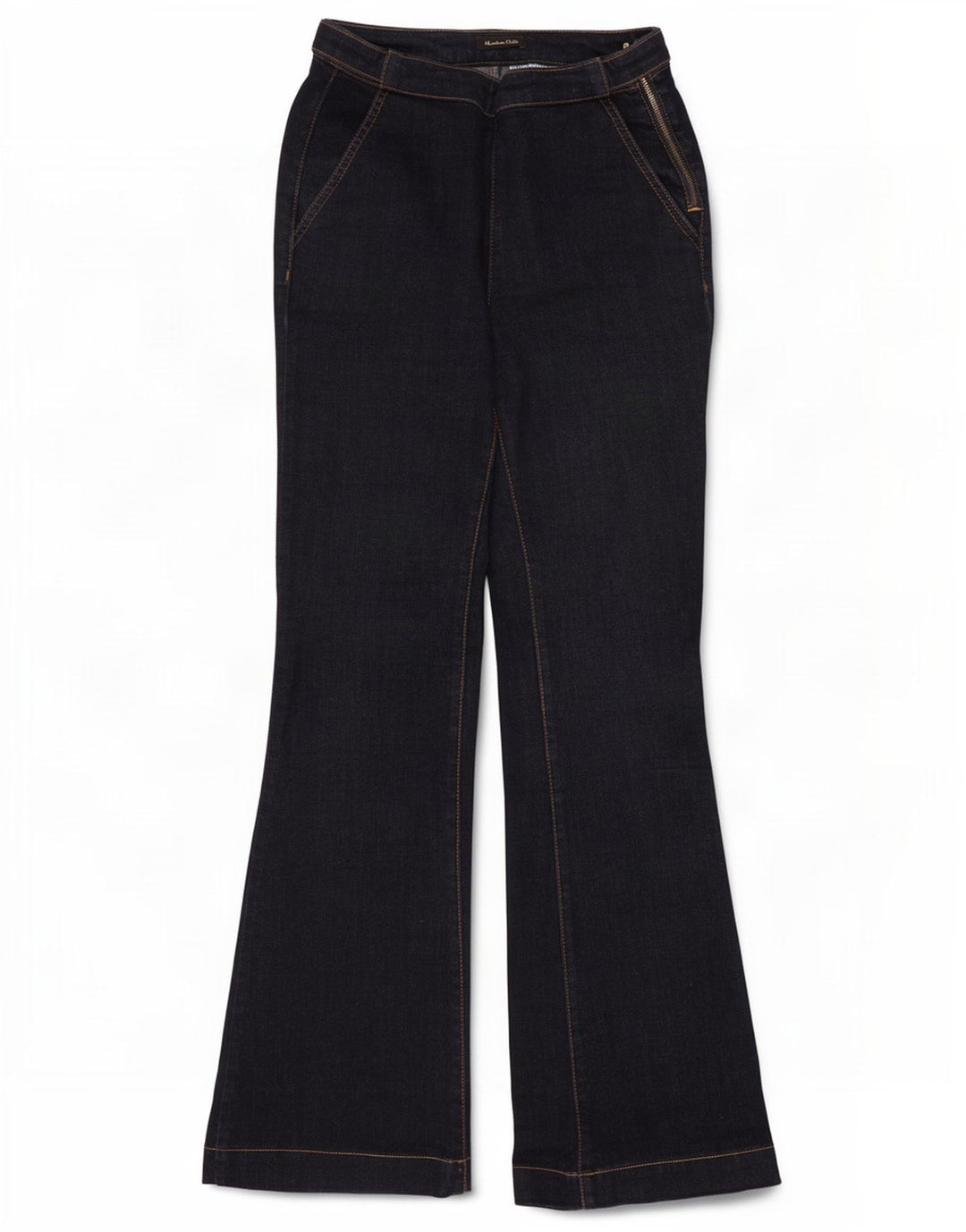 Massimo Dutti Damen Schlagjeans W26 L30 Marineblau