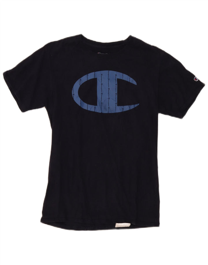 Champion Herren-T-Shirt mit Grafik, Größe S, schwarze Baumwolle