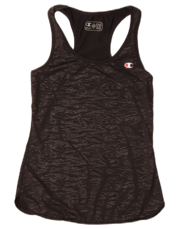 Champion Damen-Trägershirt mit abstraktem Muster, UK 4 XS, Schwarz