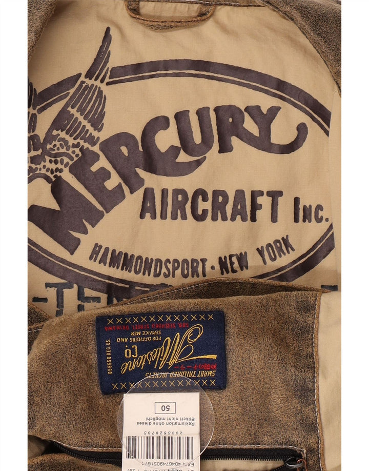 Mercury Herren Jeansjacke IT 50 Große braune Baumwolle