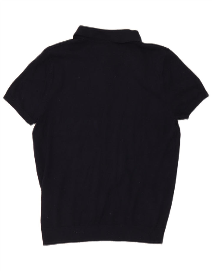 Zara Herren Poloshirt Small Marineblau Viskose