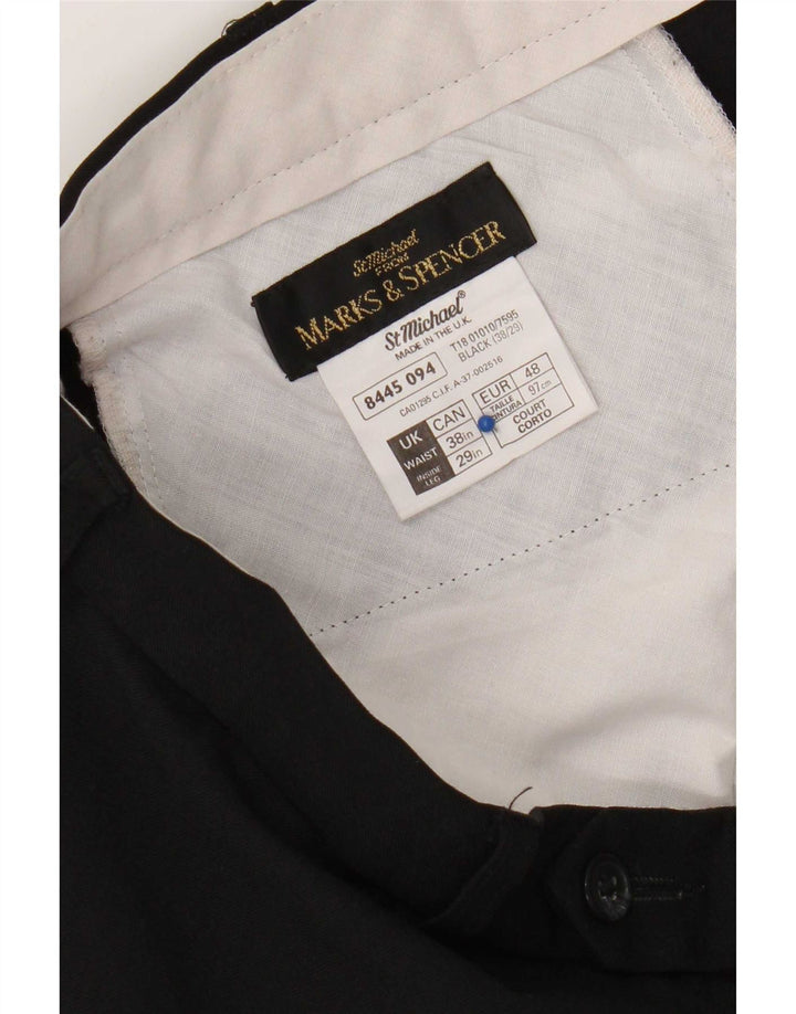 Gerade Herren-Chinohose von Marks & Spencer, W38, L29, Schwarz, Polyester