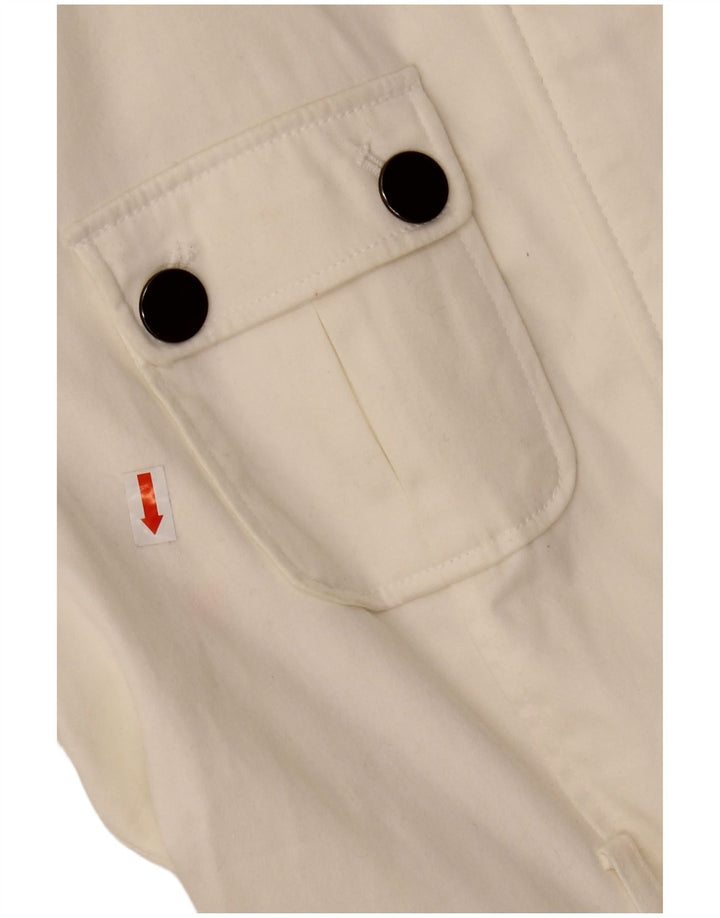 ZARA Damen Utility-Jacke UK 12 Mittelweiße Baumwolle