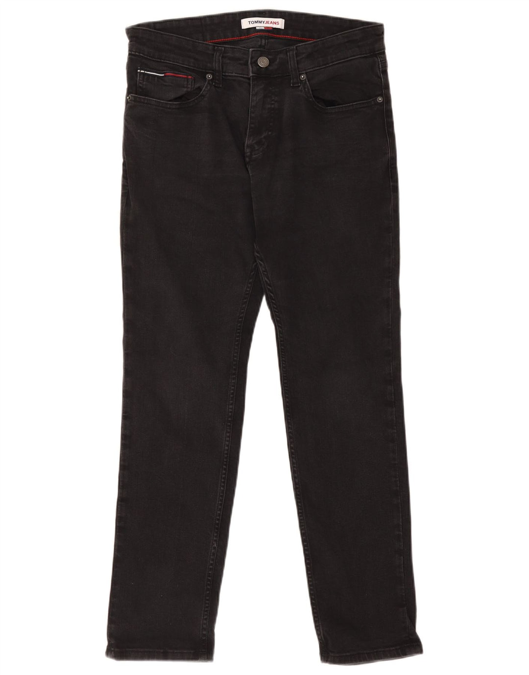 Tommy Hilfiger Herren Slim Jeans W32 L30 Schwarz Baumwolle