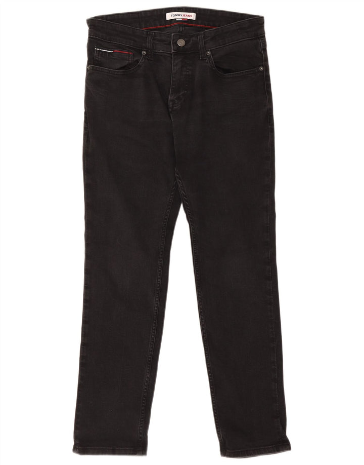 Tommy Hilfiger Herren Slim Jeans W32 L30 Schwarz Baumwolle