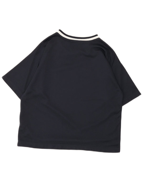 Champion Damen Grafik-T-Shirt-Oberteil UK 14 Medium Schwarz