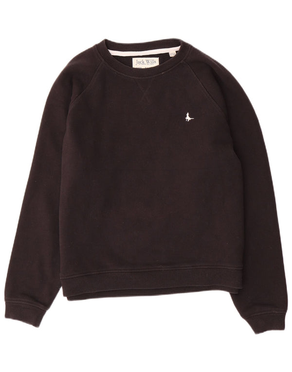 JACK WILLS Damen-Sweatshirt mit lockerer Passform, UK-Gr. 14, Größe L, Schwarz, Baumwolle